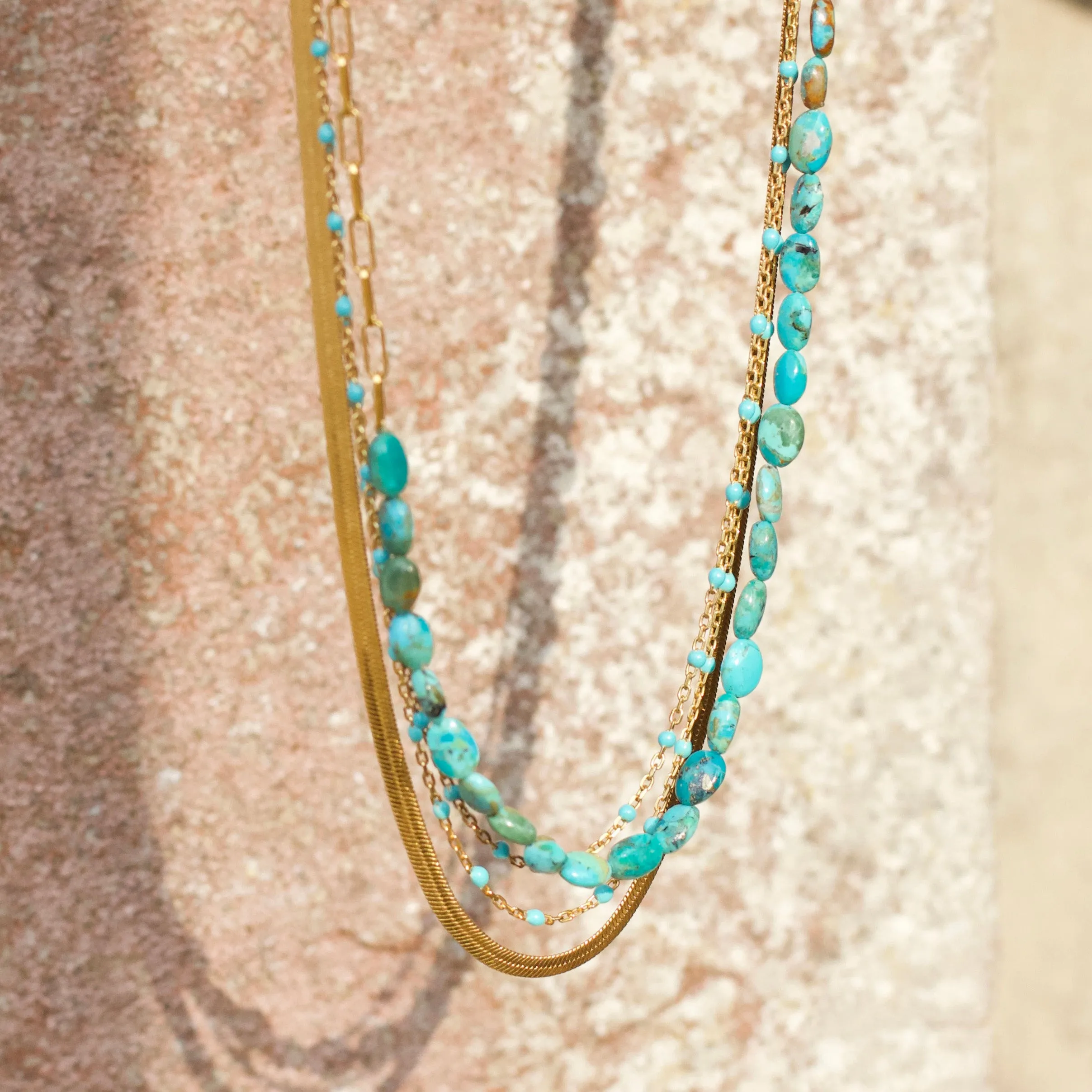 Mohave Turquoise & Chain Necklace