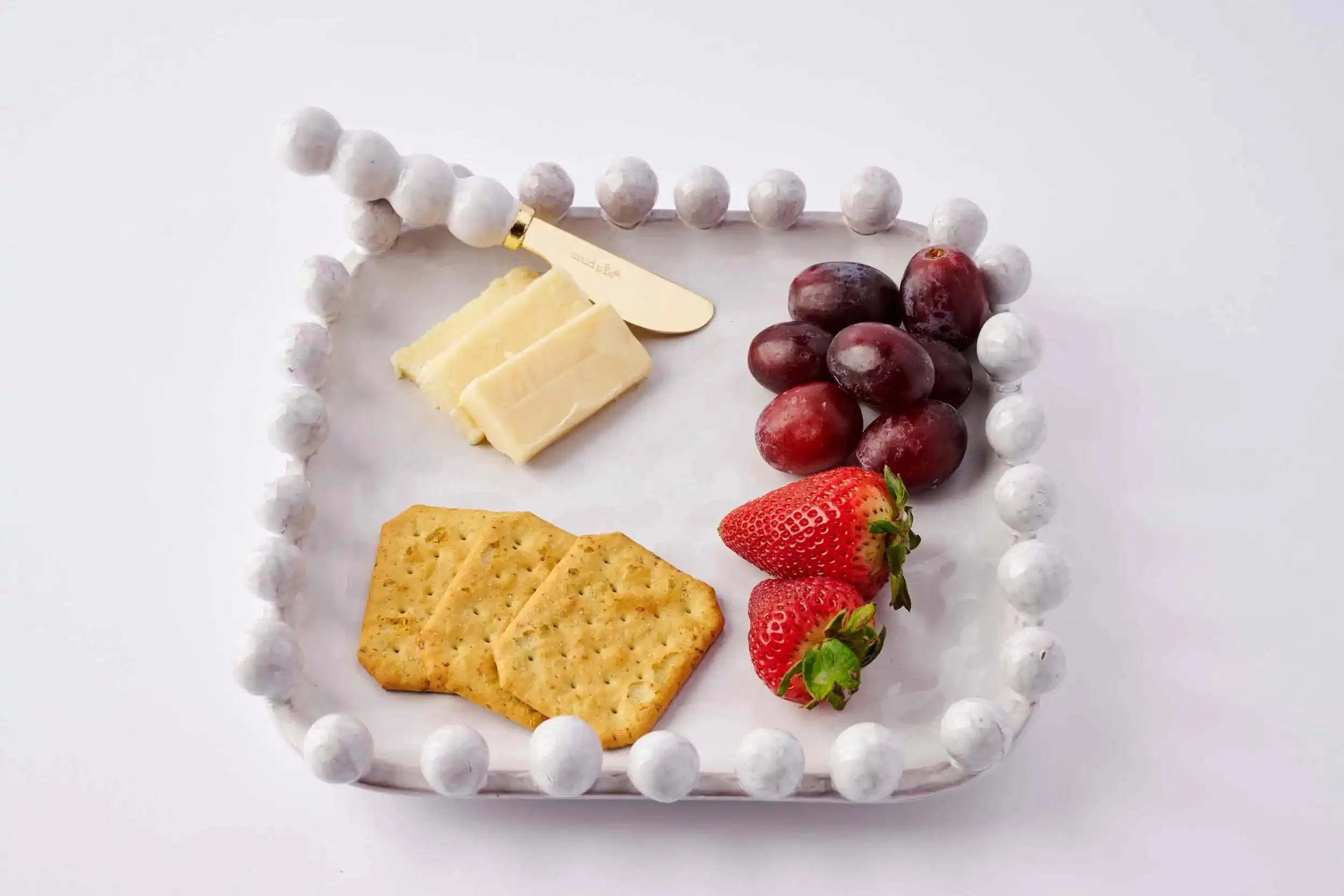 Mudpie Beaded White Cheese Board