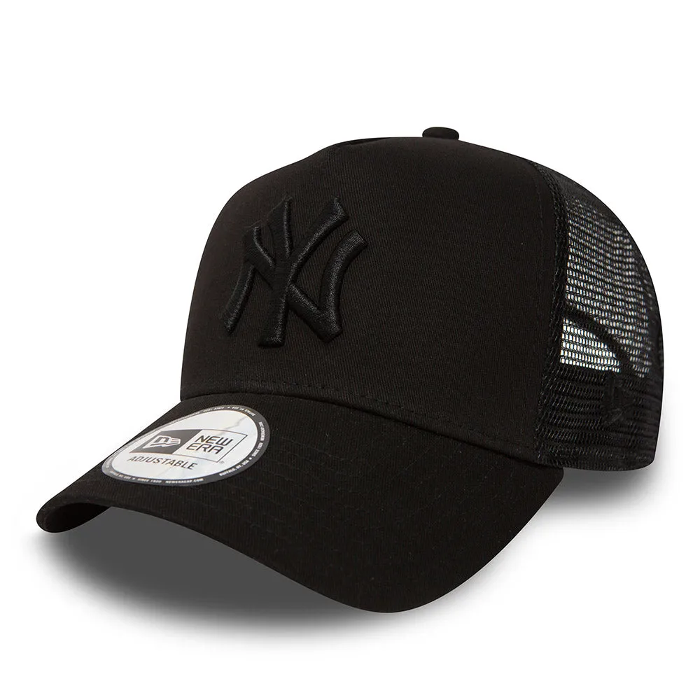 NEW ERA New York Yankees Clean Black A-Frame Trucker Cap