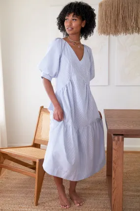 Paloma Blue Seersucker Maxi Dress