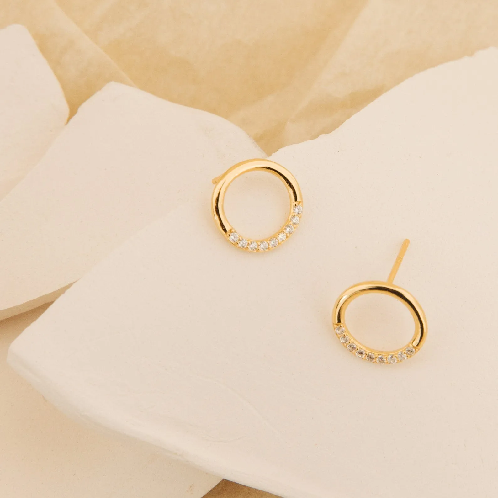 Pave Circle Diamond Studs