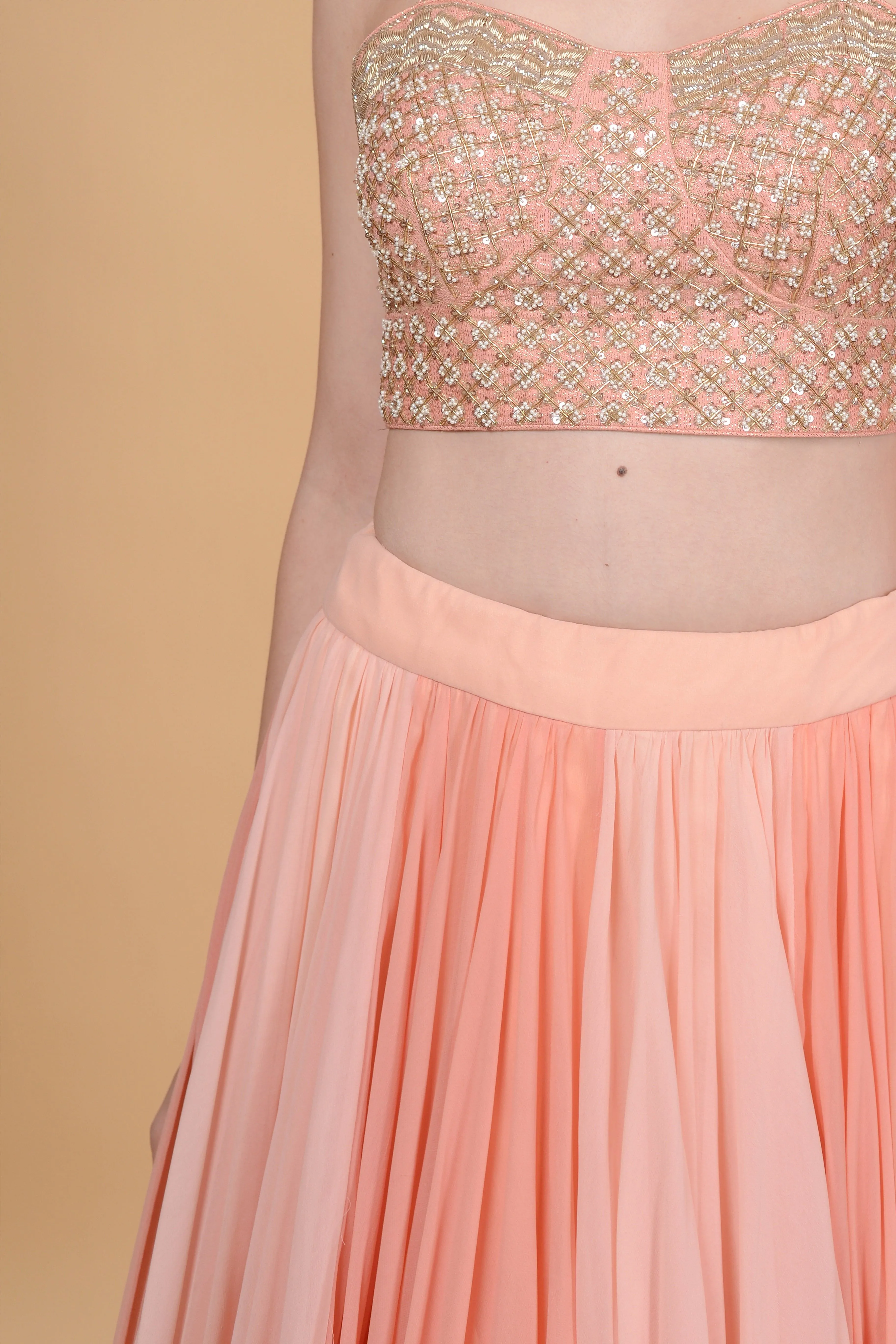 Peach Ombre Skirt & Top Set.