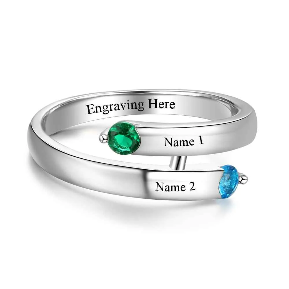 Personalized Sterling Silver Open End Ring