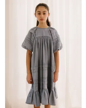 PETITE AMALIE Soleil Pleated Chambray Smock Dress