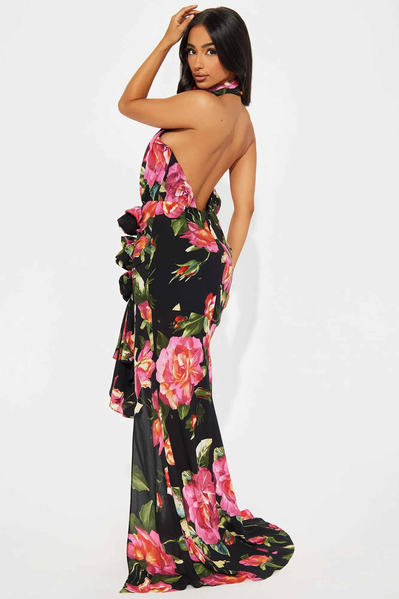 Pick Me Chiffon Maxi Dres - Black/combo