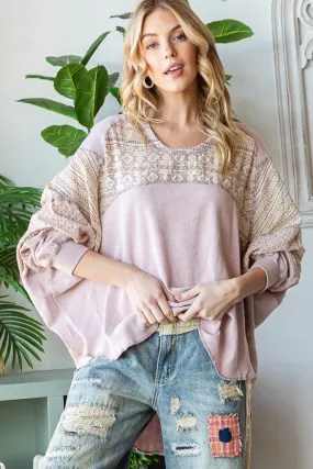 Pink Mixed Dolman Top