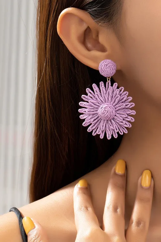 Raffia Flower Earrings