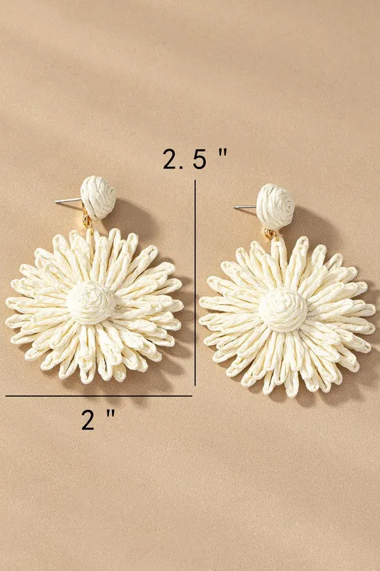 Raffia Flower Earrings