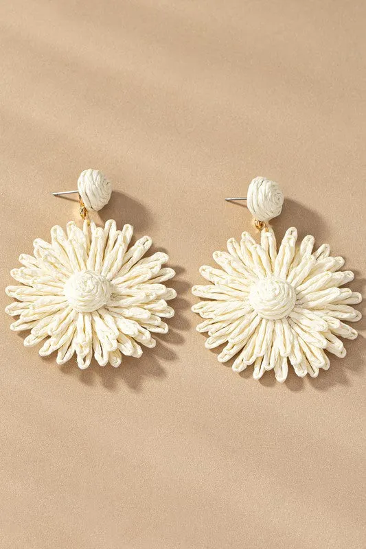 Raffia Flower Earrings