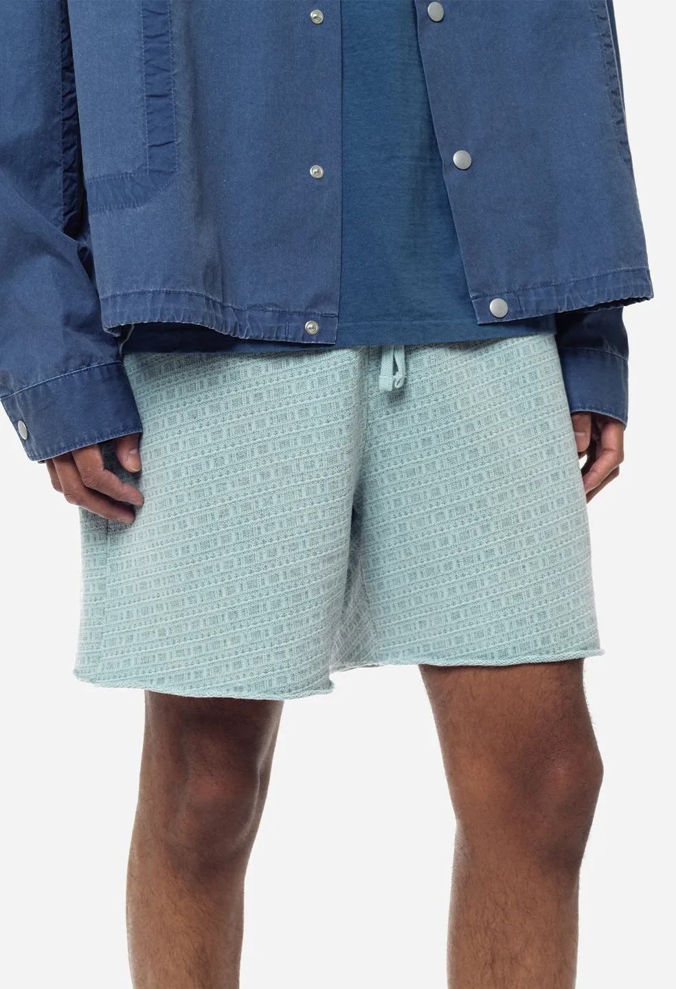 Raw Edge Jacquard Shorts / Shallow