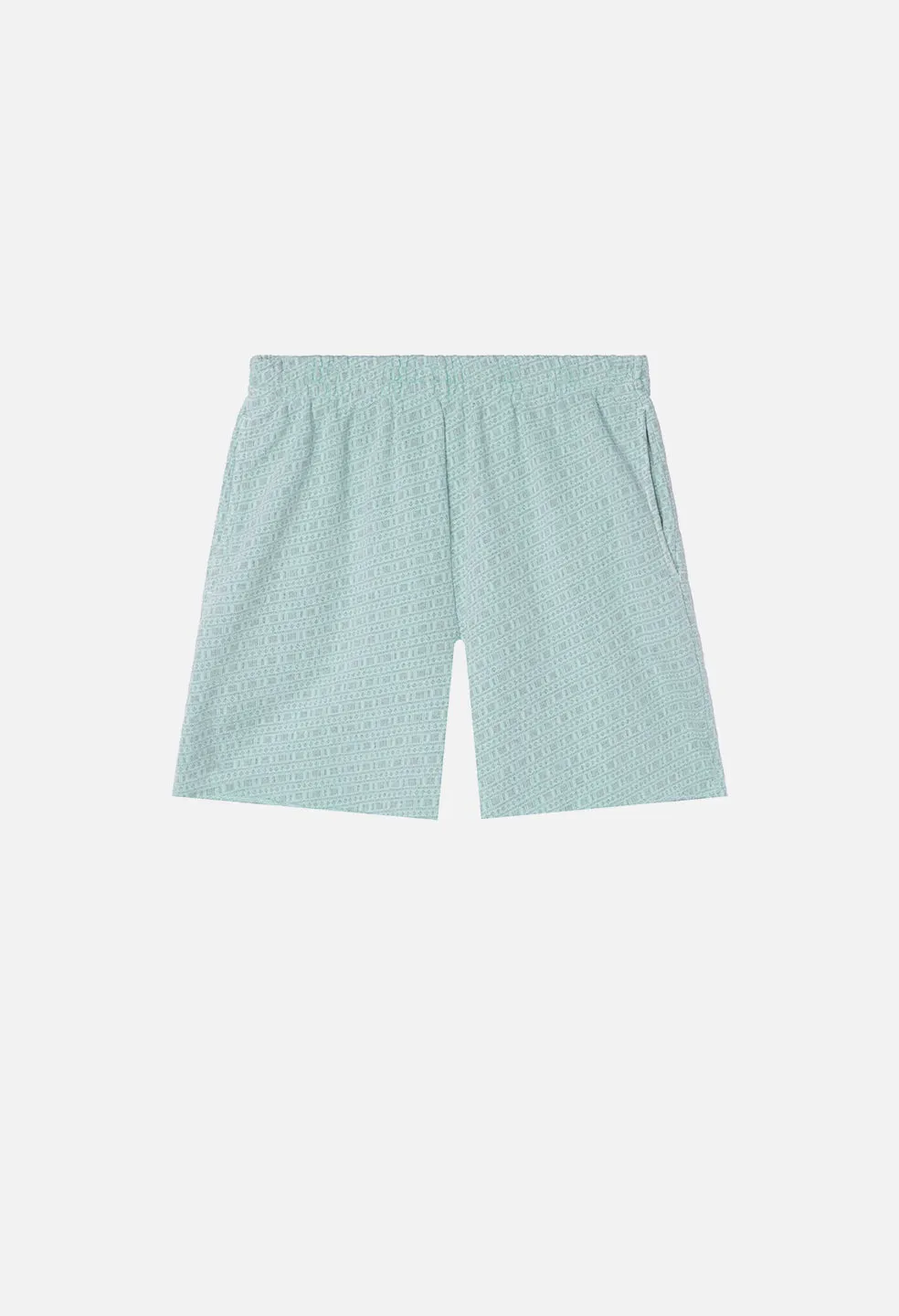 Raw Edge Jacquard Shorts / Shallow