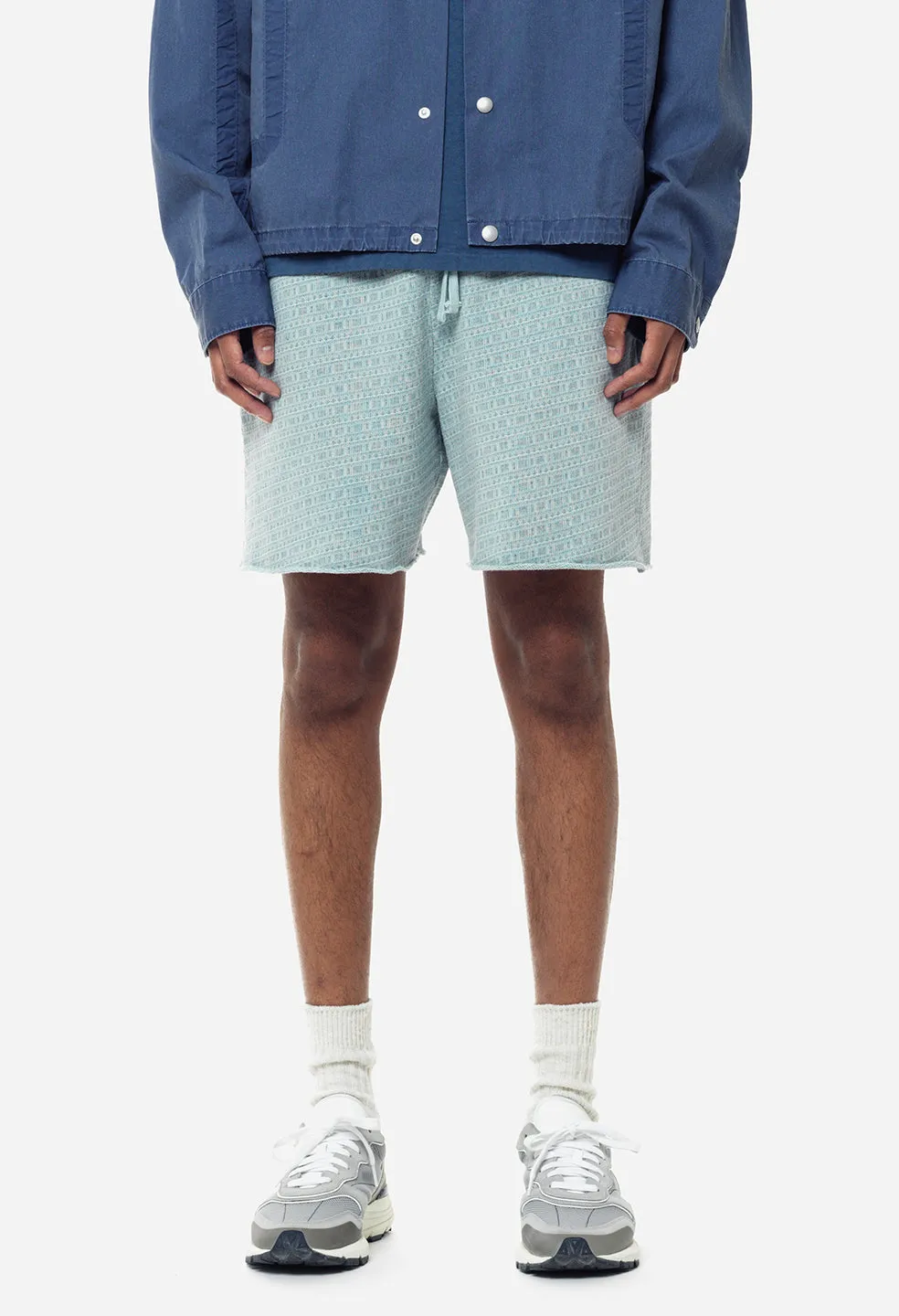 Raw Edge Jacquard Shorts / Shallow