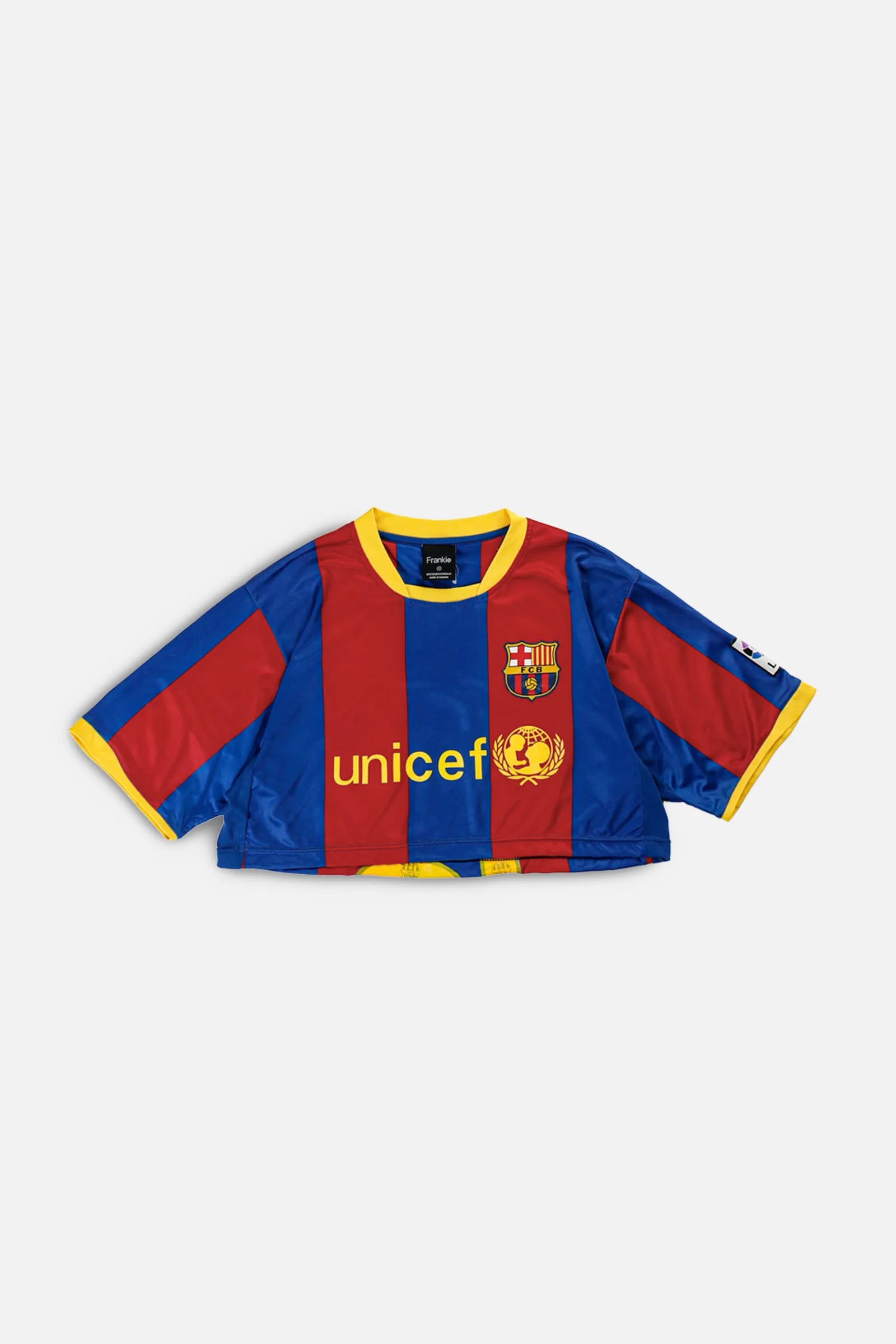 Rework Crop Barcelona Soccer Jersey - M