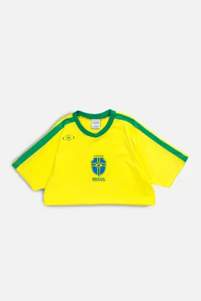 Rework Crop Brazil Soccer Jersey - S