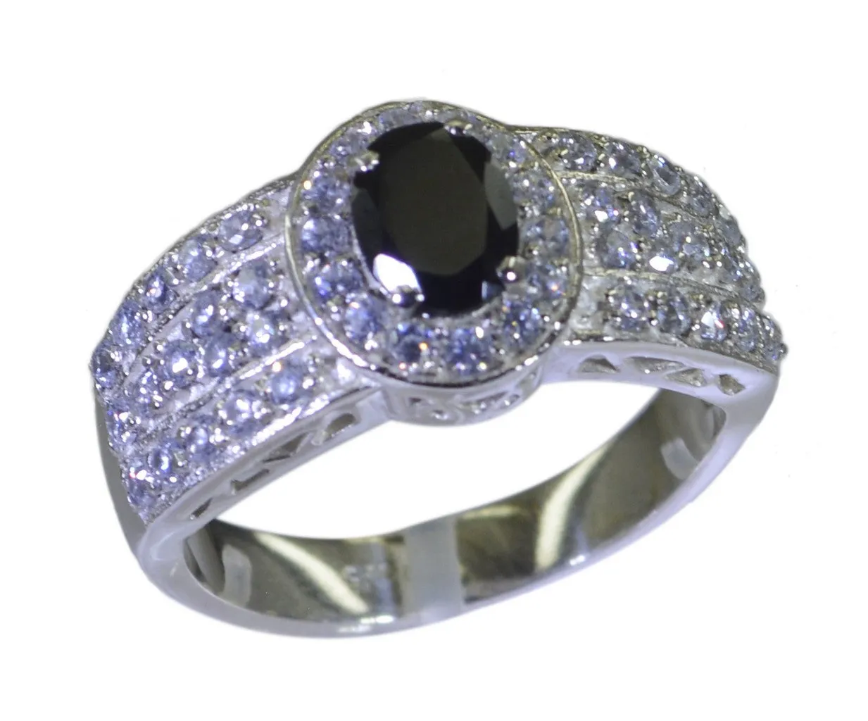 Riyo Exporter Stone Black Onyx 925 Sterling Silver Ring Jewelry Dish