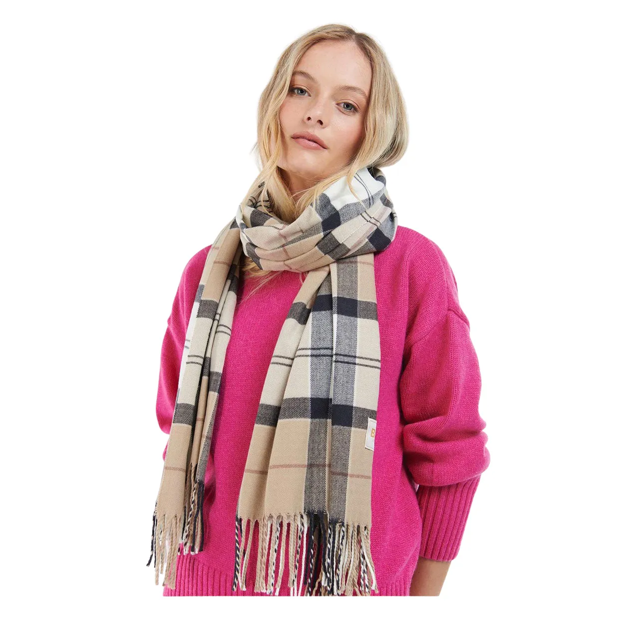 Sciarpa Barbour Hailes Tartan Wrap Beige Multicolor