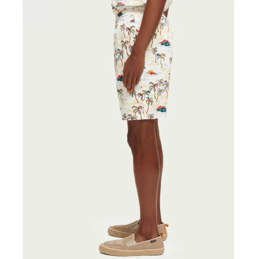 Scotch & Soda Fave Printed Bermuda Shorts (White Palmtree Aop) 171595