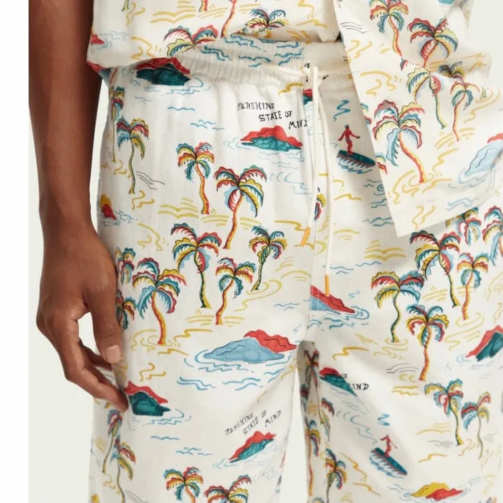 Scotch & Soda Fave Printed Bermuda Shorts (White Palmtree Aop) 171595