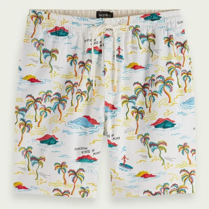 Scotch & Soda Fave Printed Bermuda Shorts (White Palmtree Aop) 171595