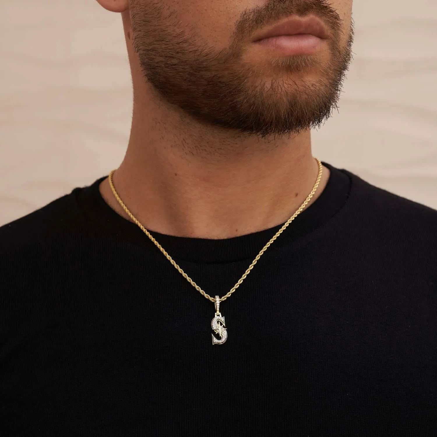 Seattle Mariners Micro Logo Pendant - Yellow Gold