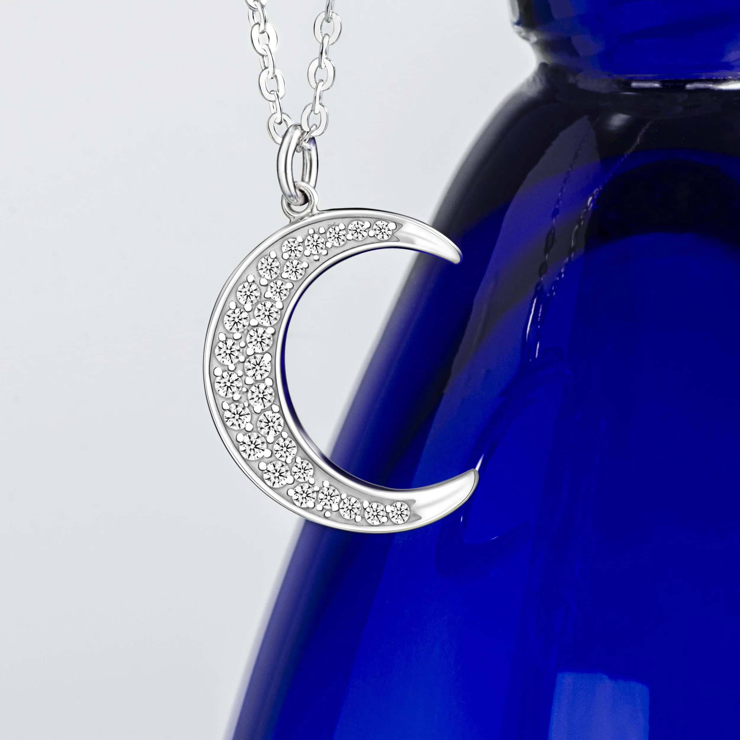 Silver Crescent Moon Necklace