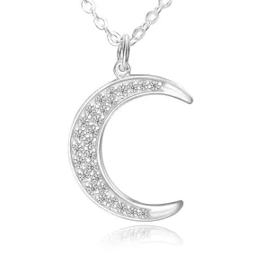 Silver Crescent Moon Necklace