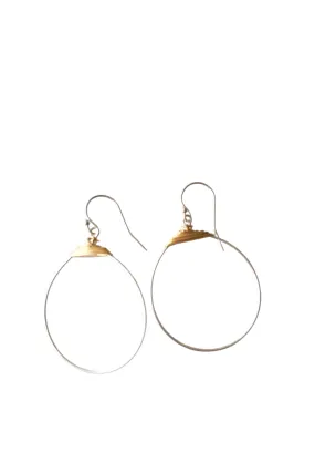 Small Featherweight Hoop Earring in Silver with Gold Wrap