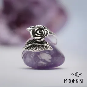 Sterling Silver Rose and Feather Ring | Moonkist Designs