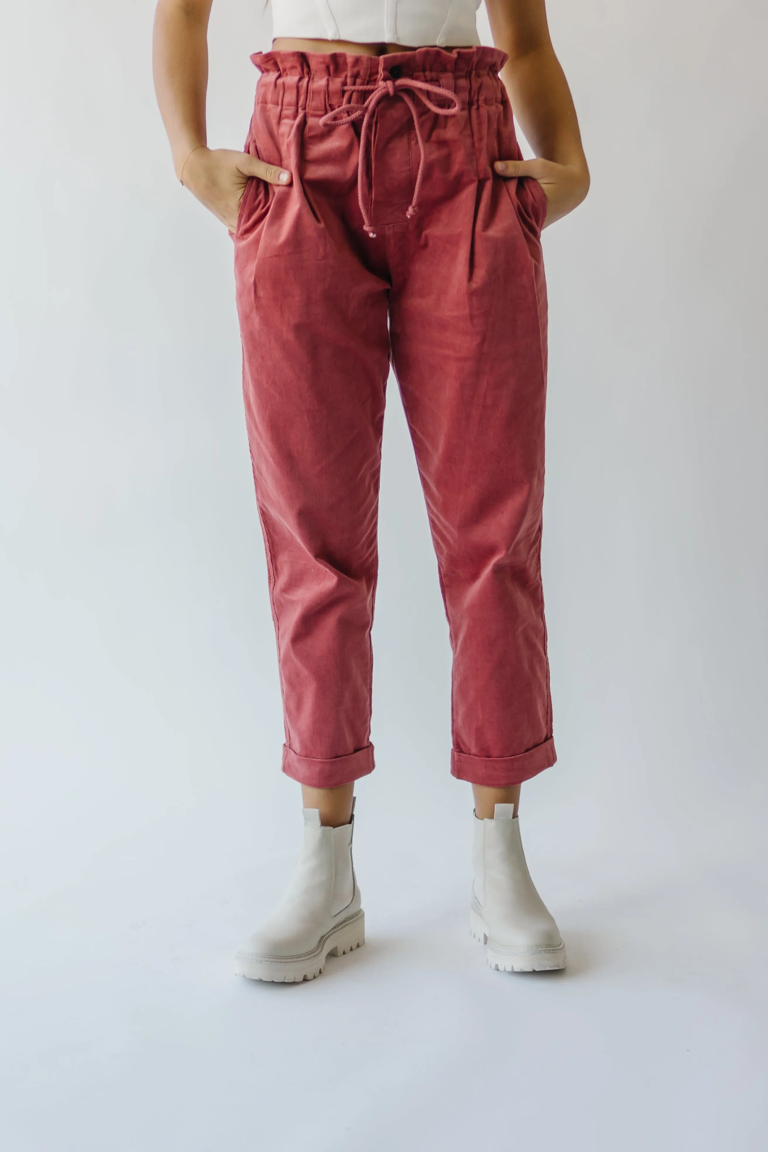 The Girard Waist Pleated Trouser in Rust