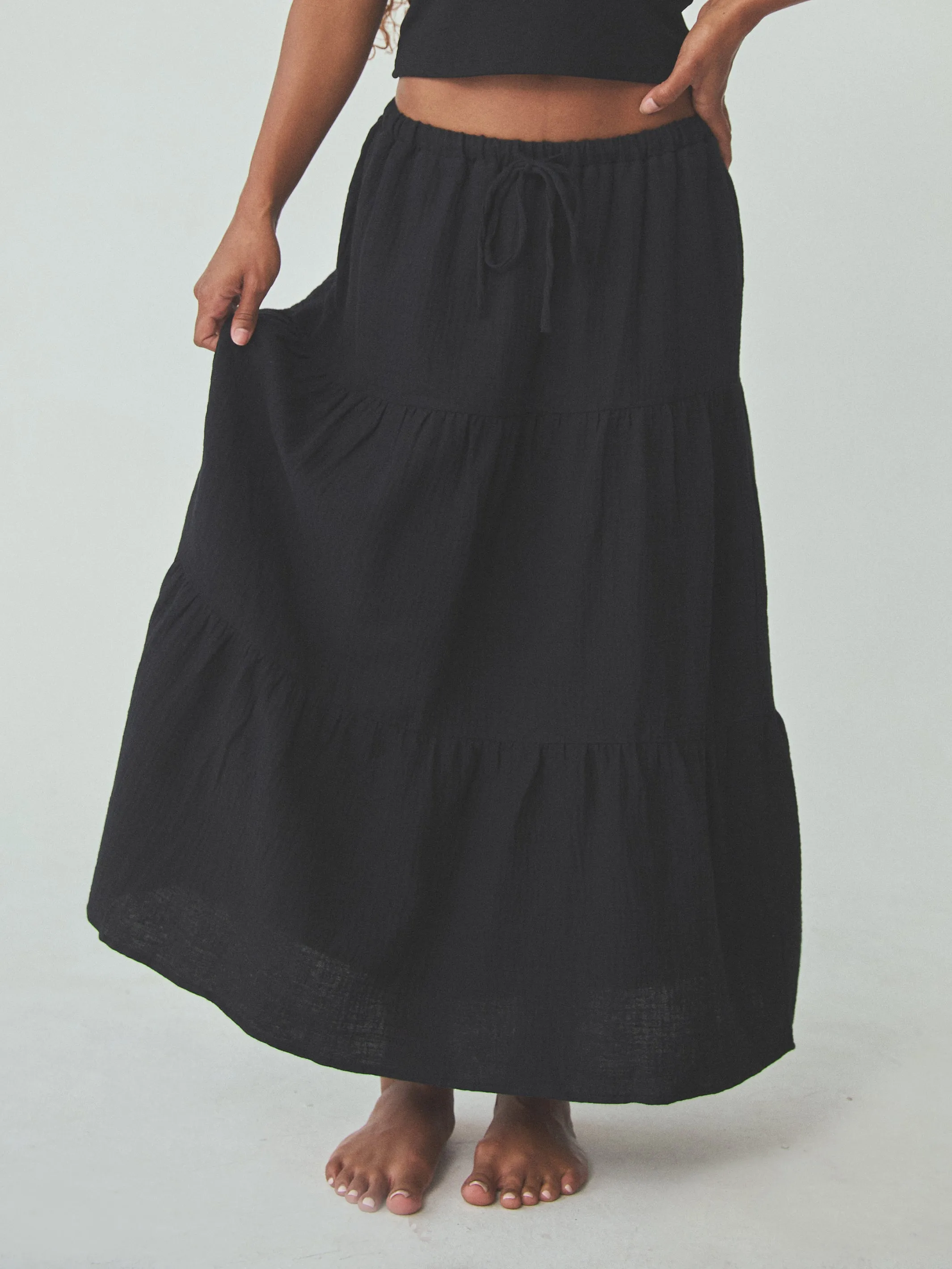 Tiered Cotton Skirt