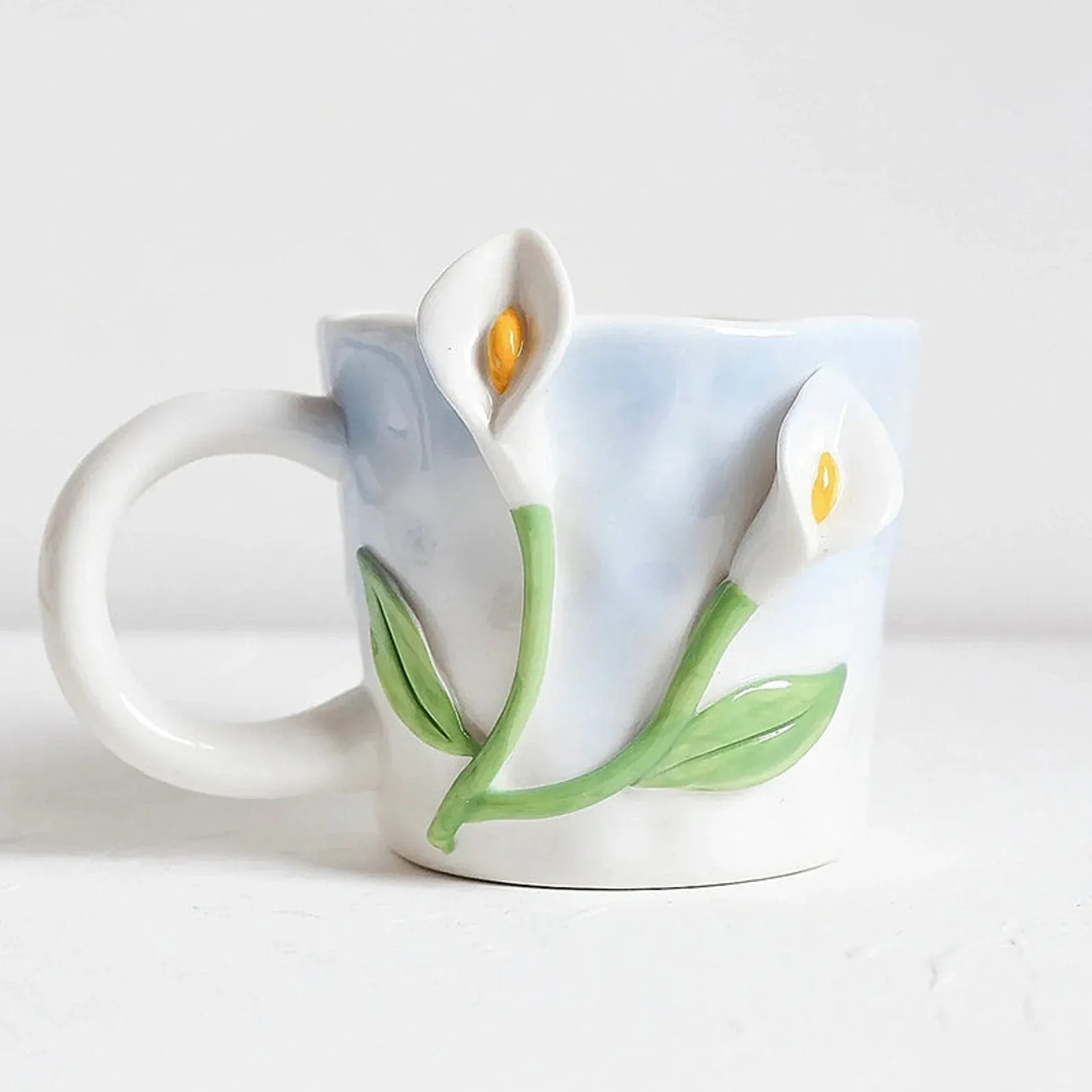 Tuplid Lily Flower Ceramic Mugs Kimi