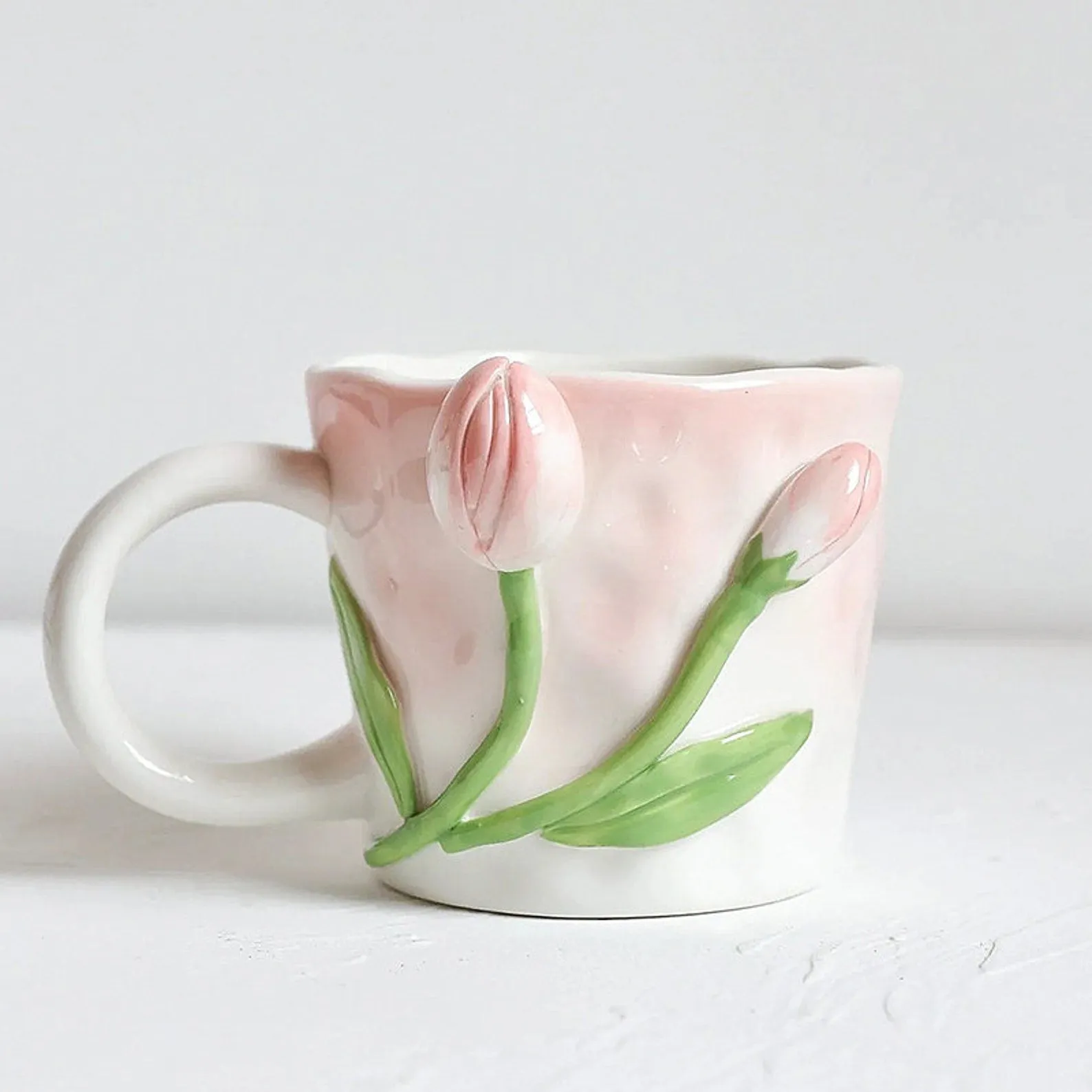 Tuplid Lily Flower Ceramic Mugs Kimi