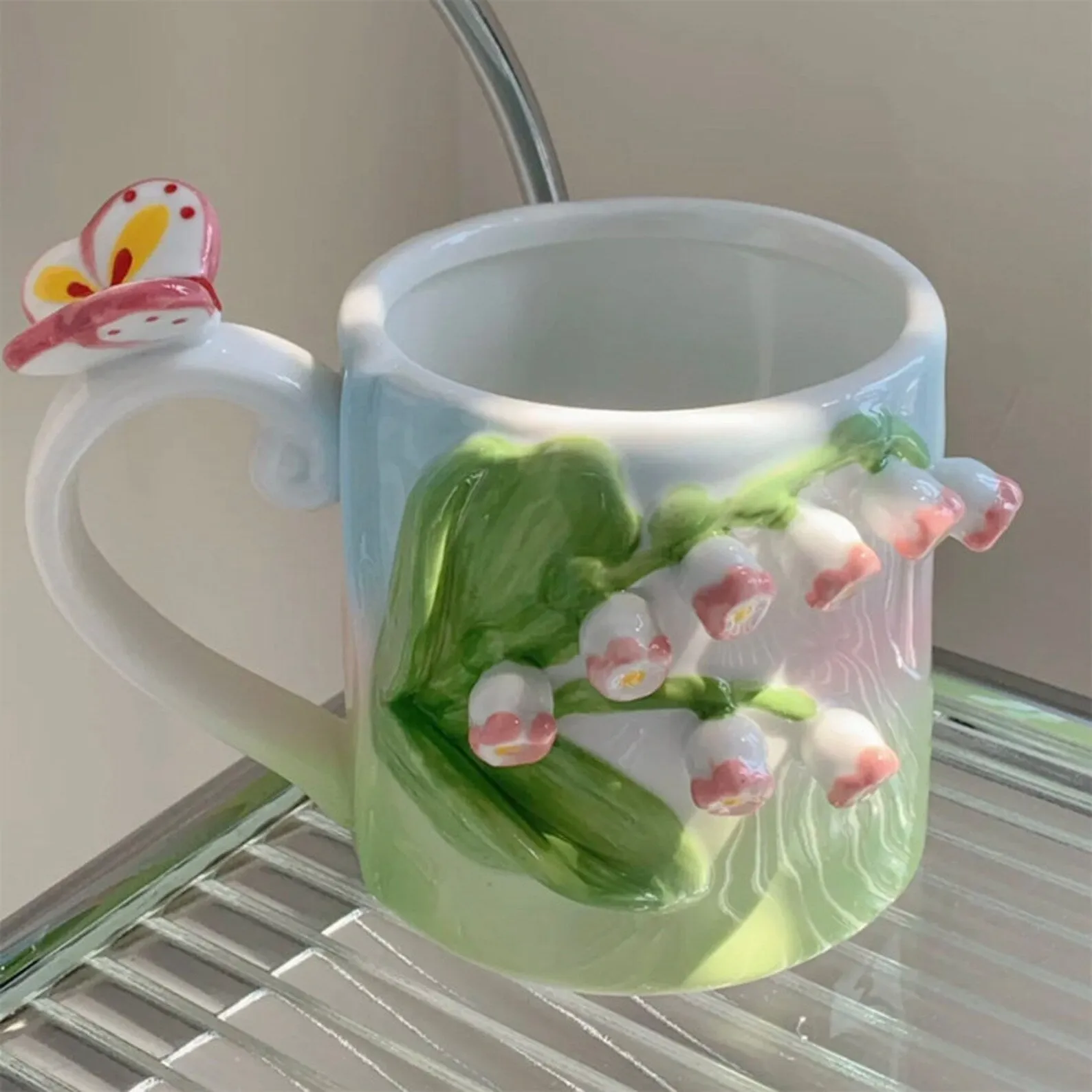 Tuplid Lily Flower Ceramic Mugs Kimi