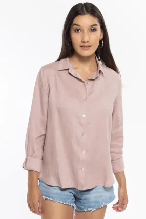 Ultimate Pearl Pink LS Linen Shirt