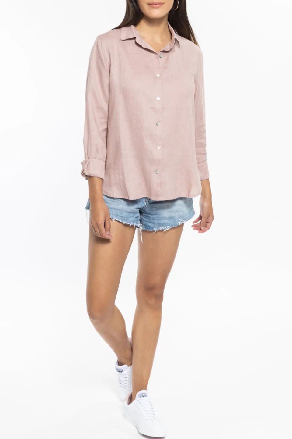 Ultimate Pearl Pink LS Linen Shirt