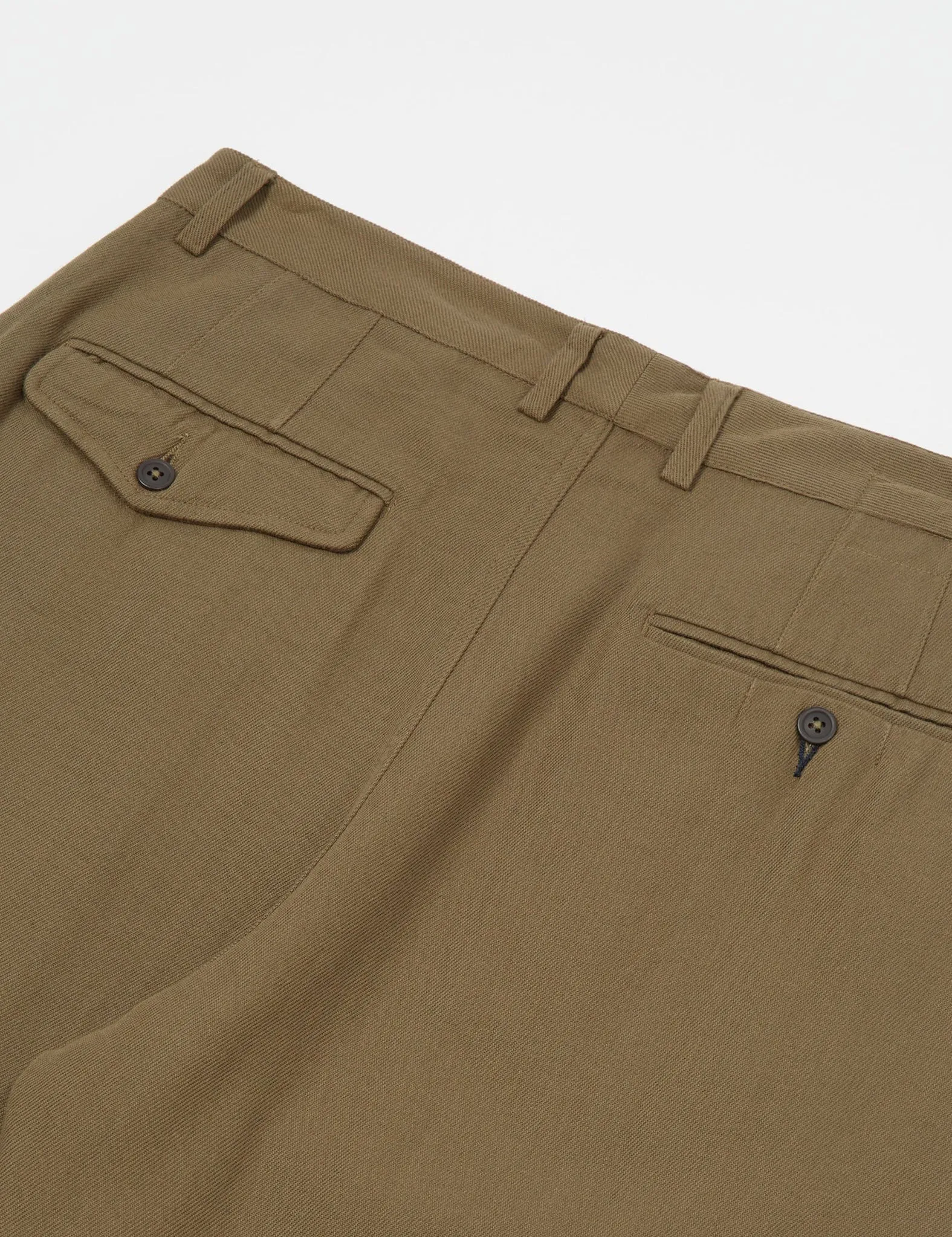 Universal Works Double Pleat Pant (Wide/Tapered) - Olive Green