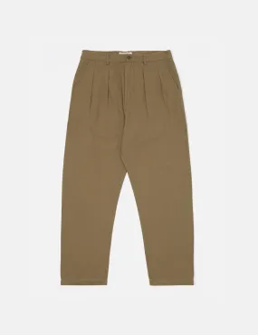 Universal Works Double Pleat Pant (Wide/Tapered) - Olive Green