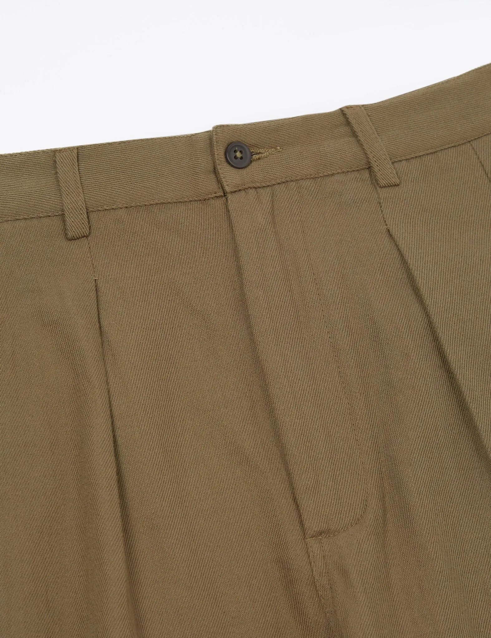 Universal Works Double Pleat Pant (Wide/Tapered) - Olive Green