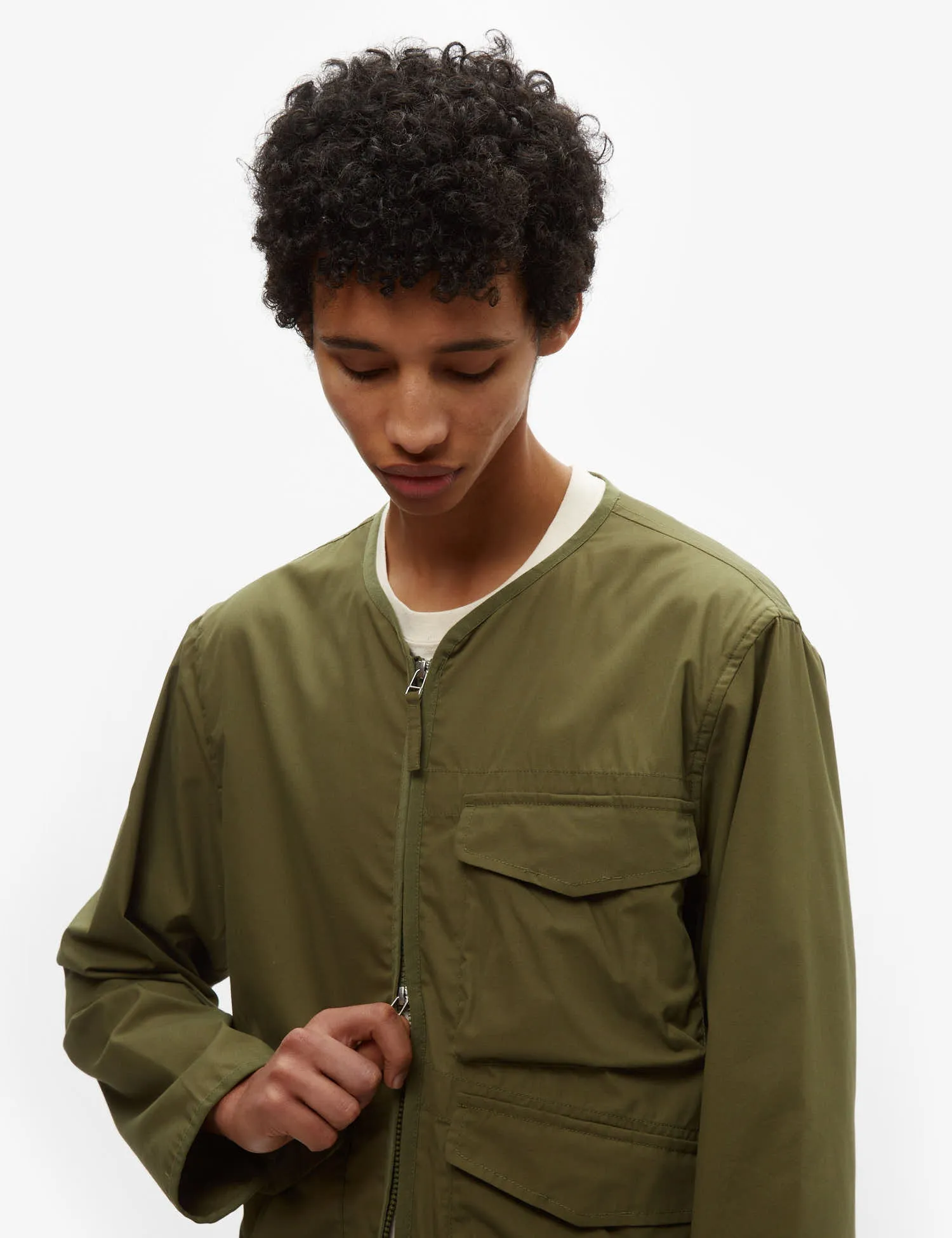 Universal Works Parachute Liner Jacket (Recycled Poly) - Olive Green