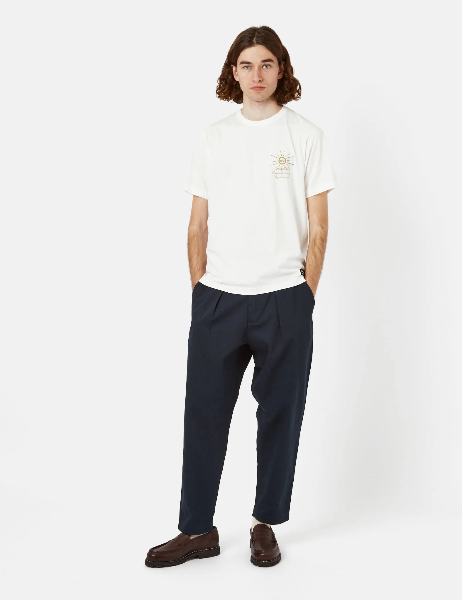 Universal Works Pleated Track Pant (Relaxed) - Navy Blue