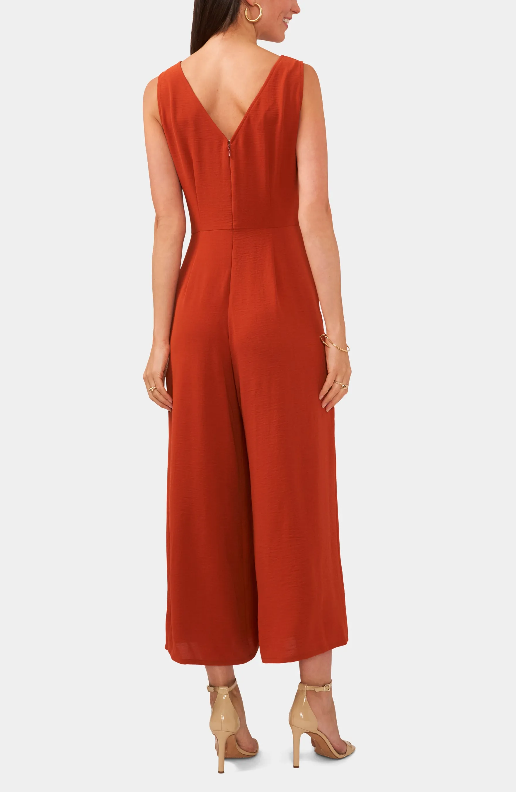 V-neck Front Tie Jumpsuit