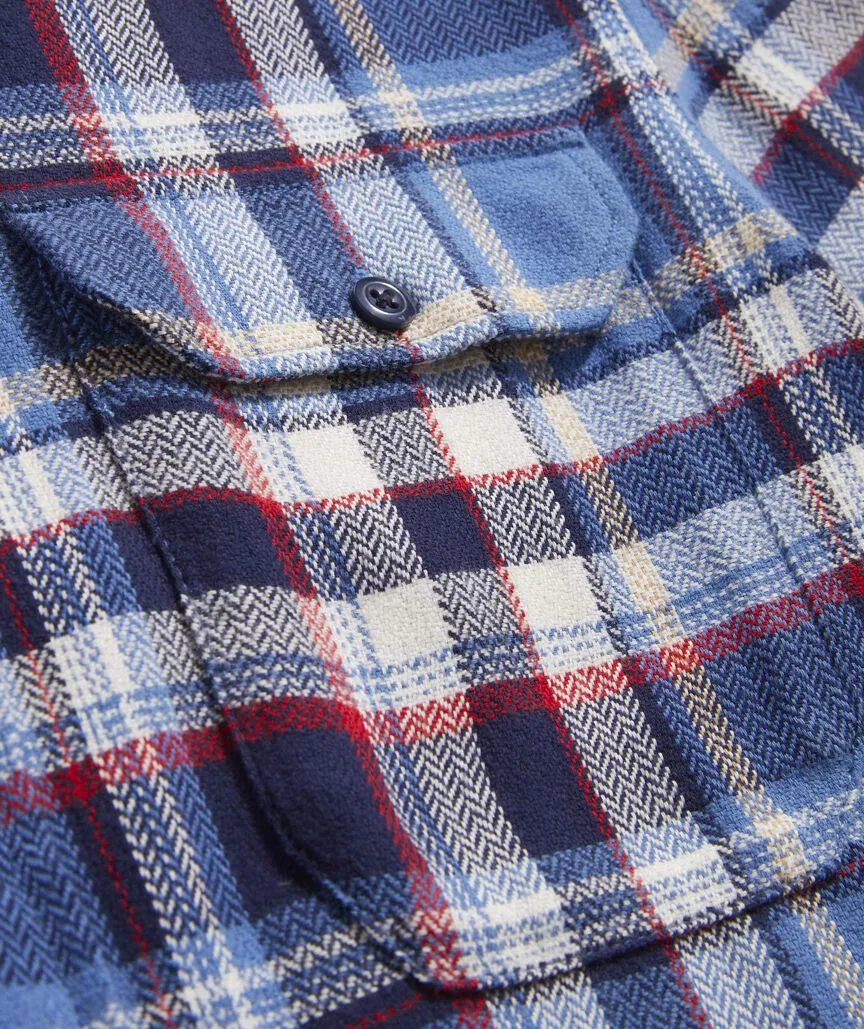 Vineyard Vines Men's Flannel Plaid Herringbone Workshirt - Blue Moon