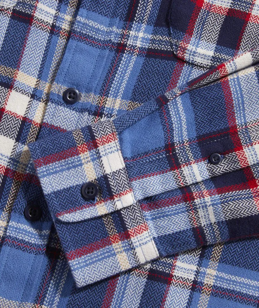 Vineyard Vines Men's Flannel Plaid Herringbone Workshirt - Blue Moon