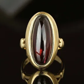 Vintage 14K Gold Garnet Cabochon Cocktail Ring