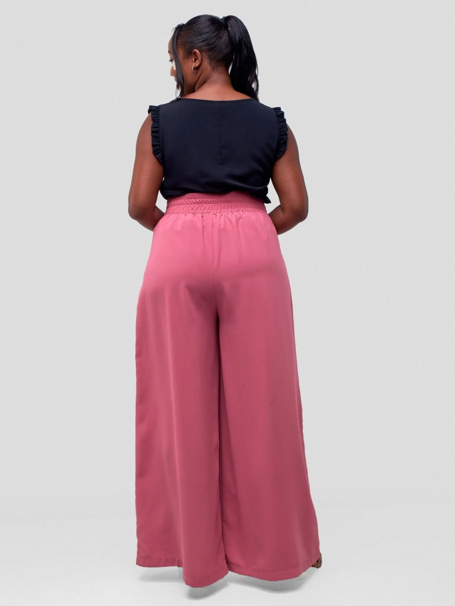 Vivo Ava Pleated Wide Leg Pants - Pink