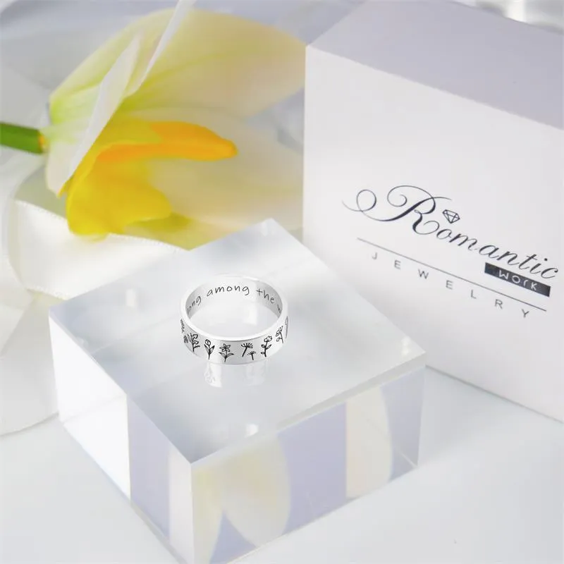 Wildflowers Ring S925 Silver For Nature Lover Gift