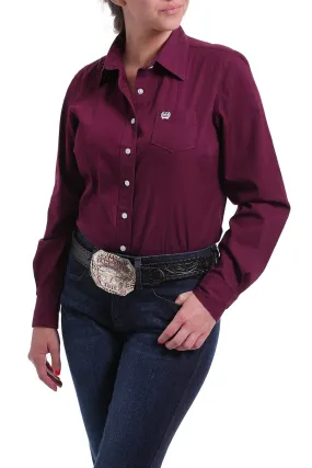 Women's Cinch Burgundy Solid Shirt