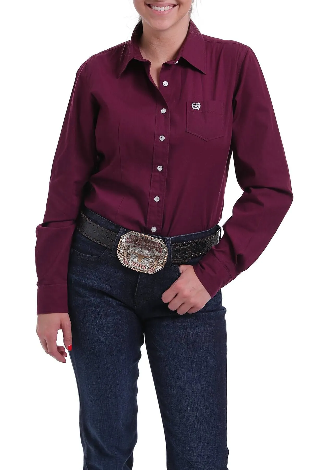 Women's Cinch Burgundy Solid Shirt